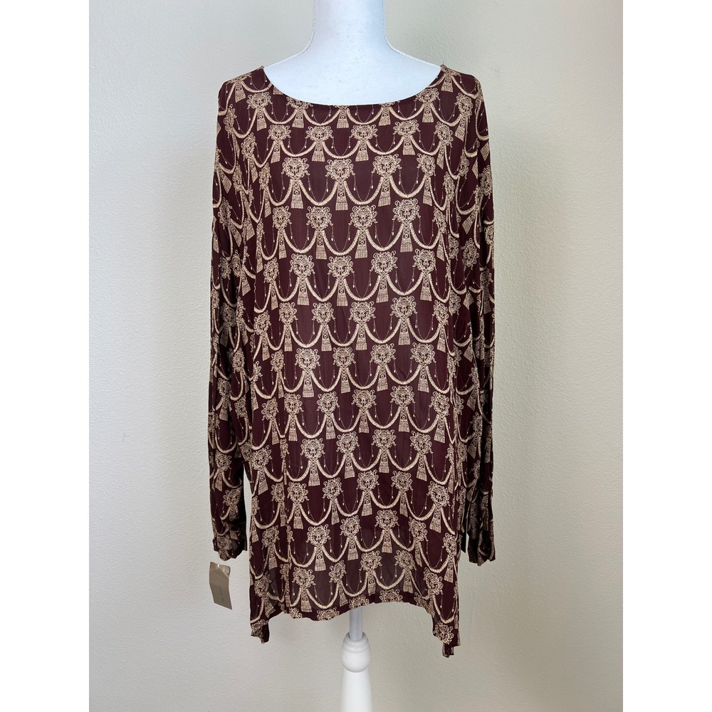 NWT VTG Karen Kane Rayon Tunic Top Handkerchief Hem Lagenlook Boho USA Made Sz 8